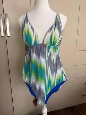 Missoni Gray, Blue & Green One-Piece Swimsuit